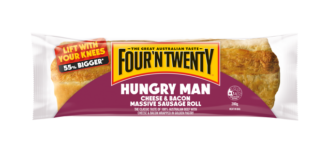 Hungry Man Cheese & Bacon Sausage Roll
