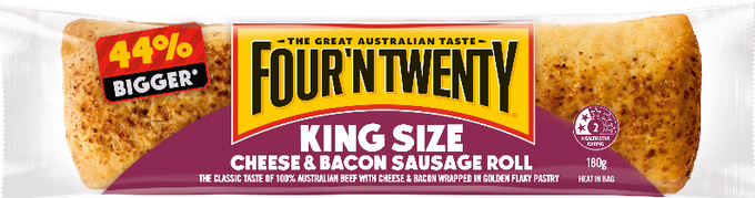King Size Cheese and Bacon Sausage Roll